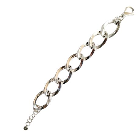 Pulsera de plata con grandes eslabones