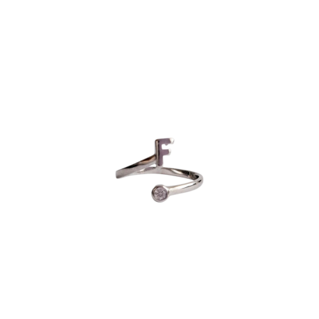  Anillo inicial F de plata